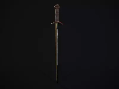 Viking sword Low-poly 3D model 10