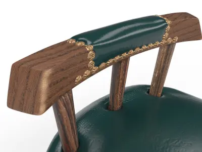 Wooden chair Low-poly 3D model 17