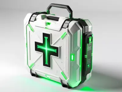 Futuristic Medkit with Glowing Cross 3D model purchase
