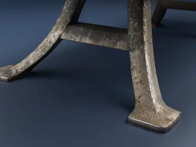 Antique wood table Low-poly 3D model