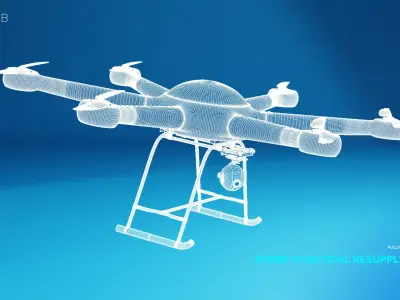 Stork-9 Tactical Resupply Drone Animated 3D model