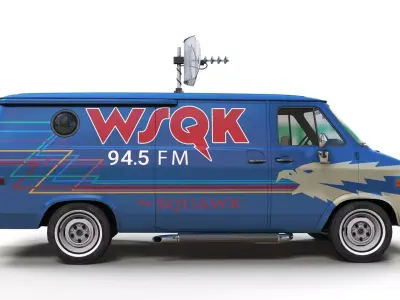 Stranger Things WSQK radio station van Low-poly 3D model