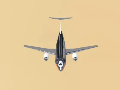 Fictional MDF-100 Inspired Twin-Jet Airliner Concept 3D model