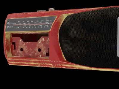 old radio cassette damged 3D model