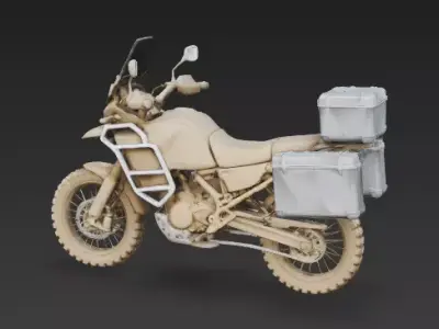 Rugged Desert Adventure Touring Motorcycle 3D Model Low-poly 3D model