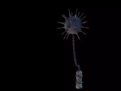 Styilzed mace Ghibli style Low-poly 3D model