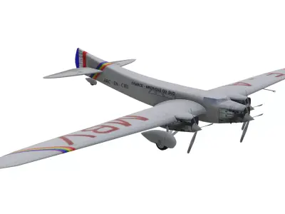 Couzinet 70 Arc-en-Ciel Low-poly 3D model