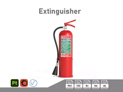 Extinguisher Low-poly 3D model purchase