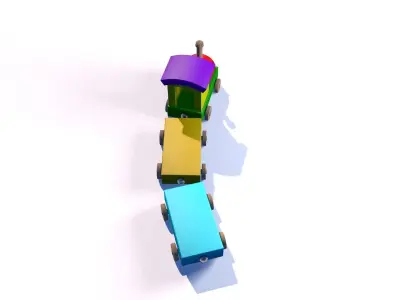 Wood Train Toy 3D print model