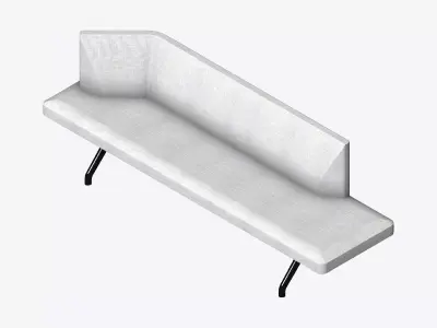 Seat - Bench - Worksmart - Backrest Bent Low-poly 3D model