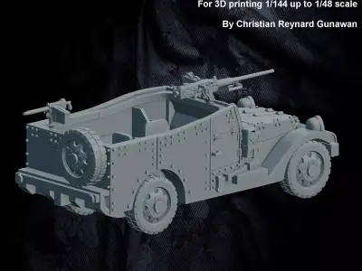 WWII USA M3 Scout car 3D print model
