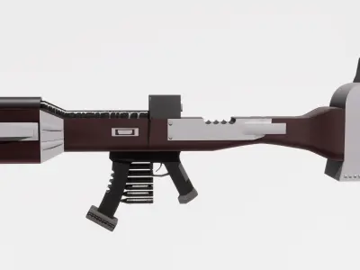 Automatic weapons R-A Low-poly 3D model