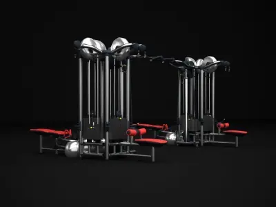 Multistation Fitness Cable Collection 3D Model Pack