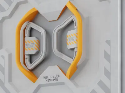 Rotating Pressure Seal Door White 3D model