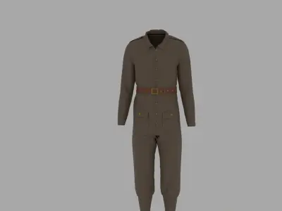 World War II Military Uniform Low-poly 3D model purchase