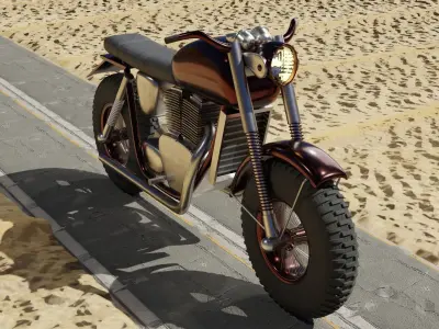 Motorcycle cafe racer 3D model purchase