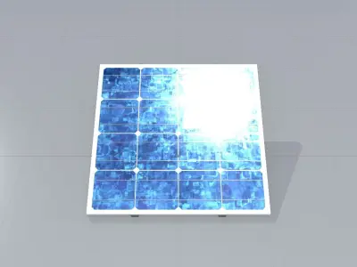 Solar module version 3 2x2m tilt angle 20 degrees without stand Low-poly 3D model