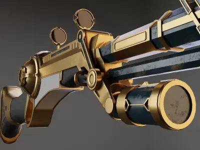 Caitlyn hextech rifle from Arcane Low-poly 3D model
