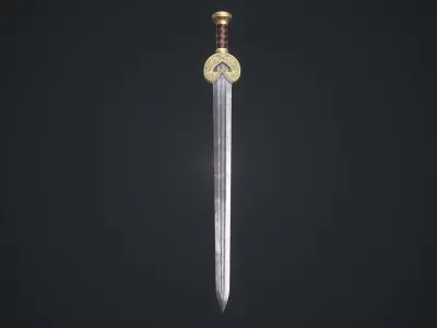 herugrim sword from The lord of the rings Low-poly 3D model