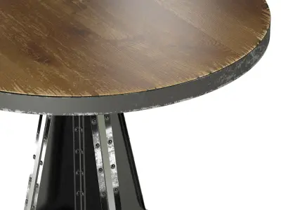 French Column Table in the industrial style 3D model