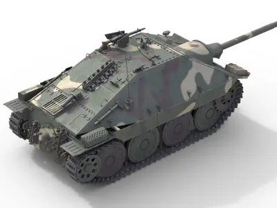 Hetzer Jagdpanzer 38 Light tank destroyer Low-poly 3D model