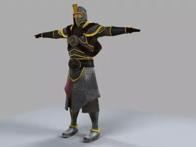 Warrior knight in armor 3D model