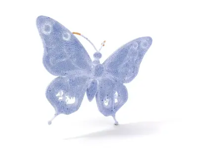 Golden Jewel Butterfly model pack Low-poly 3D model
