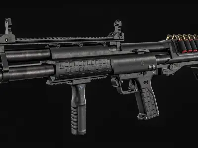 KelTec KSG Shotgun Low-poly 3D model