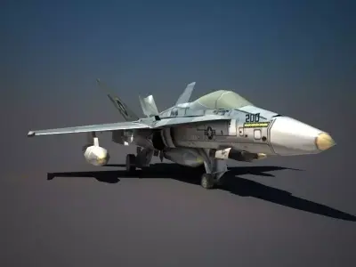 F18 Military Aircraft Low-poly 3D model