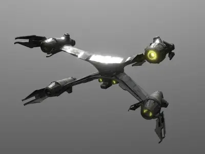 13Starfury spaceship Free 3D model