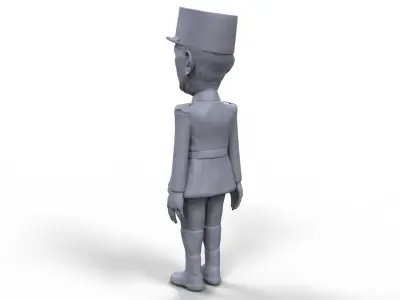 Charles De Gaulle stylized high quality 3D printable miniature 3D print model