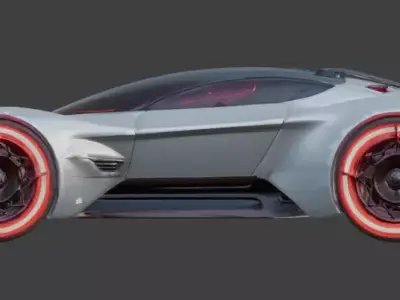 Futuristic Concept Car 3D Model Low-poly 3D model