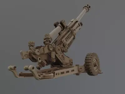 abandoned artillery prop 3D model