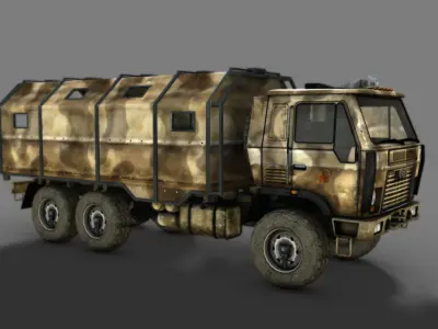 Armored vehicle transporter armored truck 3D model