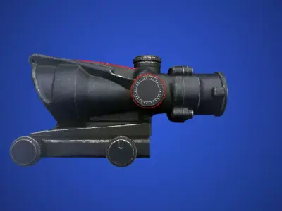 3D Military Rifle 4X Scope Model Low-poly 3D model