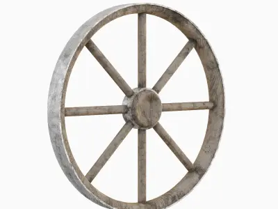 Western Wooden Wheel Set 3D model