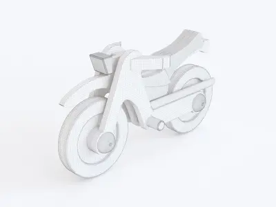 Wooden toy bike 3D model