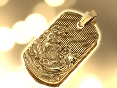 Dog Tag Pendant jewelry 3D model - for Him and Her 3D print model