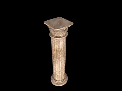 Column wooden 3D model