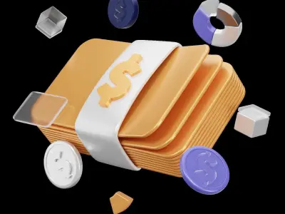 Finance 3D Icon Set 3D model