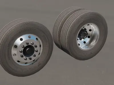 Truck Wheels Low-poly 3D model