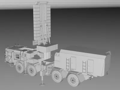 96L6E Radar Military Truck Vehicle Low-poly 3D model