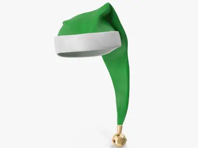 Christmas Hat Green with Bell v2 3D model