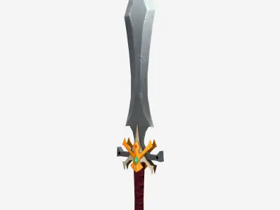 Low poly sword Low-poly 3D model 6