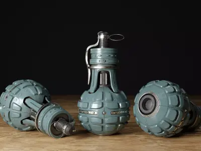 Combat grenade Low-poly 3D model