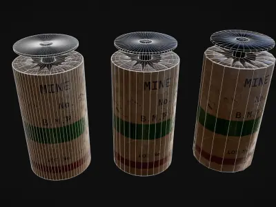 British WW2 No5 Anti-Personnel Mine  3D model