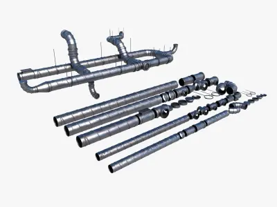 Ventilation System Low-poly 3D model