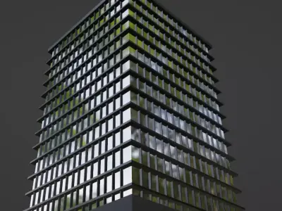 Skyscraper Glass office Tower  Low Poly Architecture 3D Model 3D model