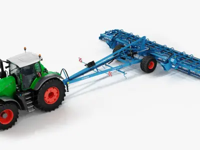  FENDT 1050 Vario Tractor and Lemken System-Kompaktor Gigant 