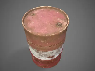 Low poly sandy Oildrum 03 PBR Game-ready Low-poly 3D model